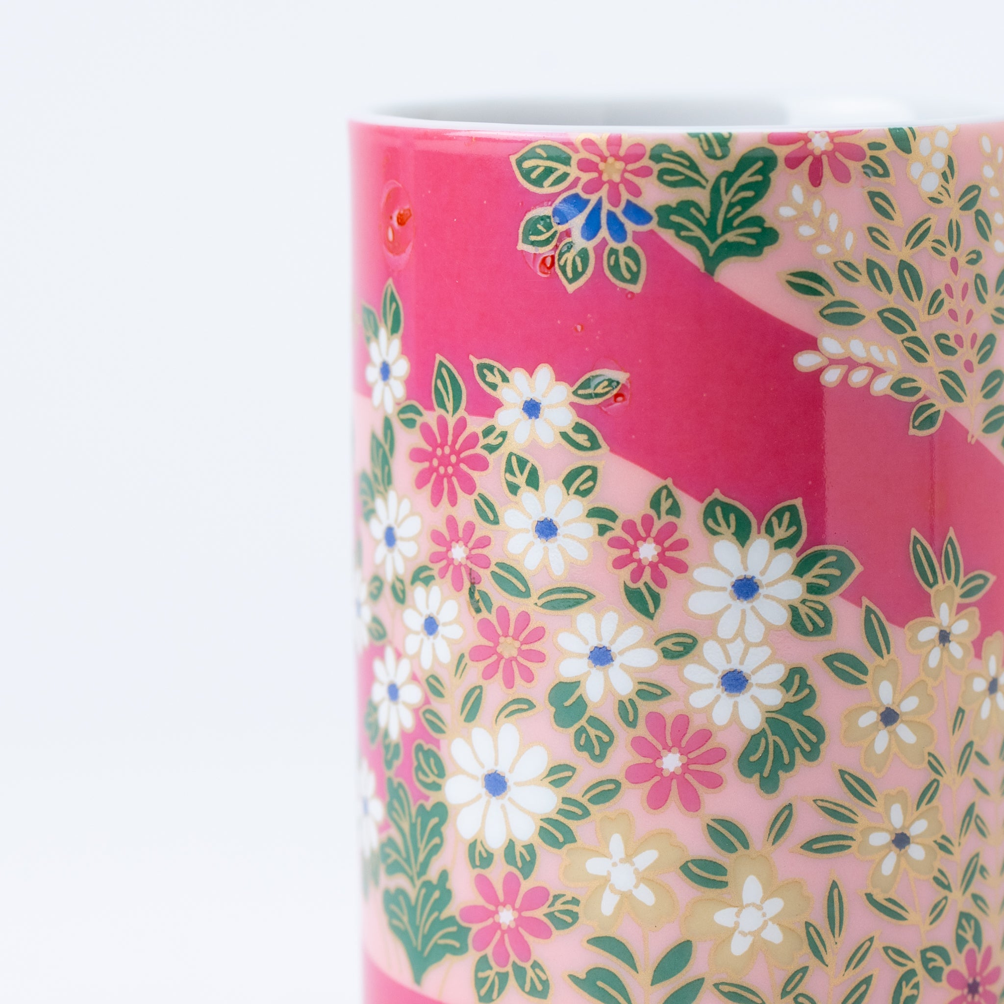 Vibrant Flowers Yunomi Teacup Set of 5