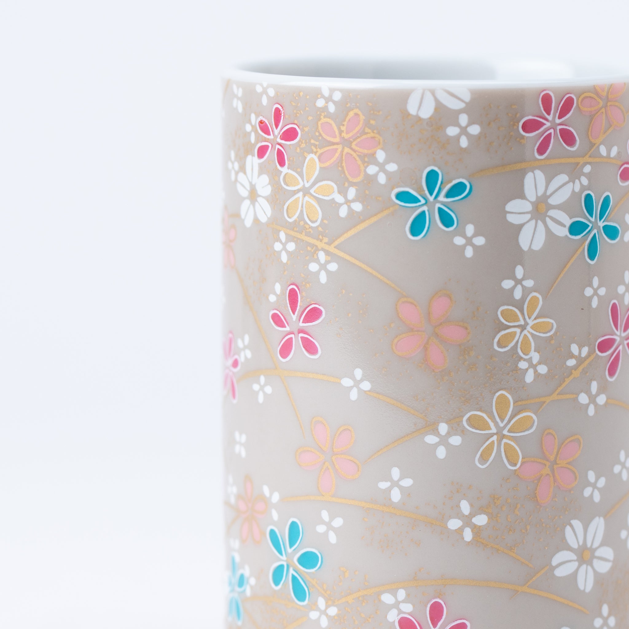 Vibrant Flowers Yunomi Teacup Set of 5