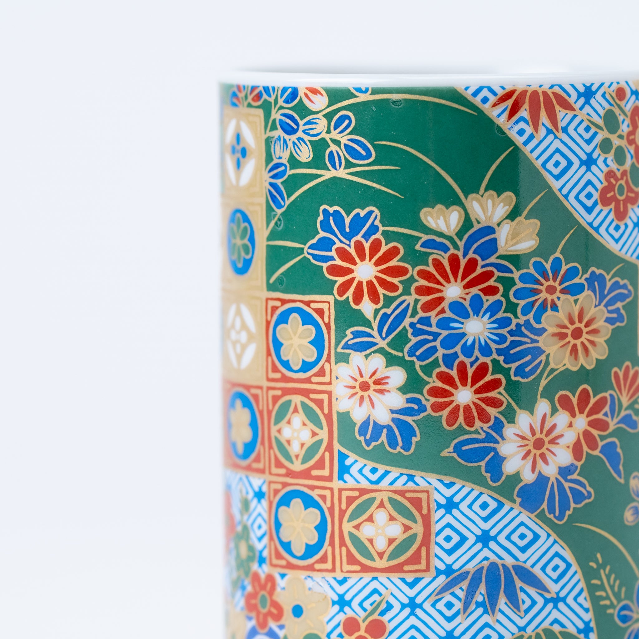 Vibrant Flowers Yunomi Teacup Set of 5