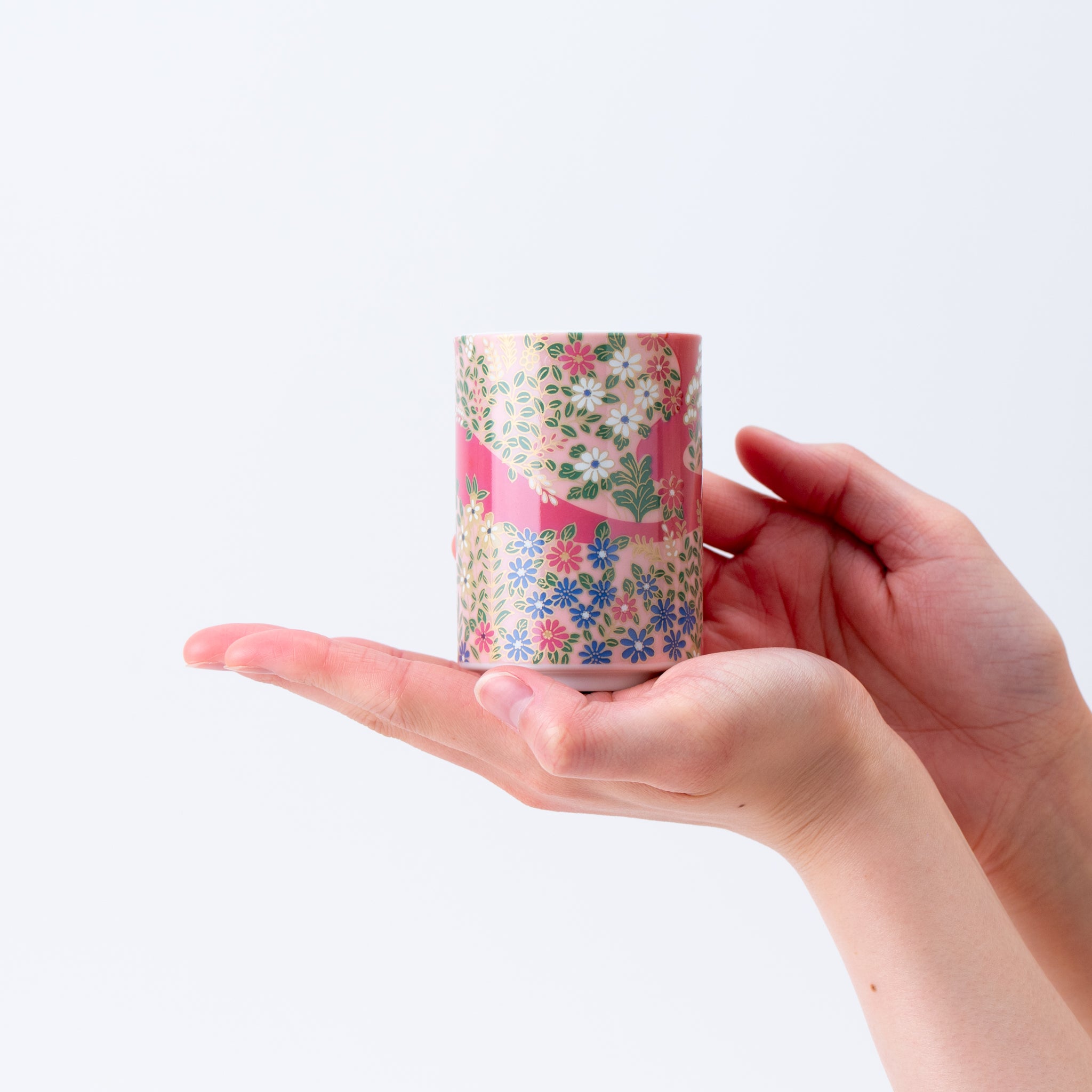 Vibrant Flowers Yunomi Teacup Set of 5