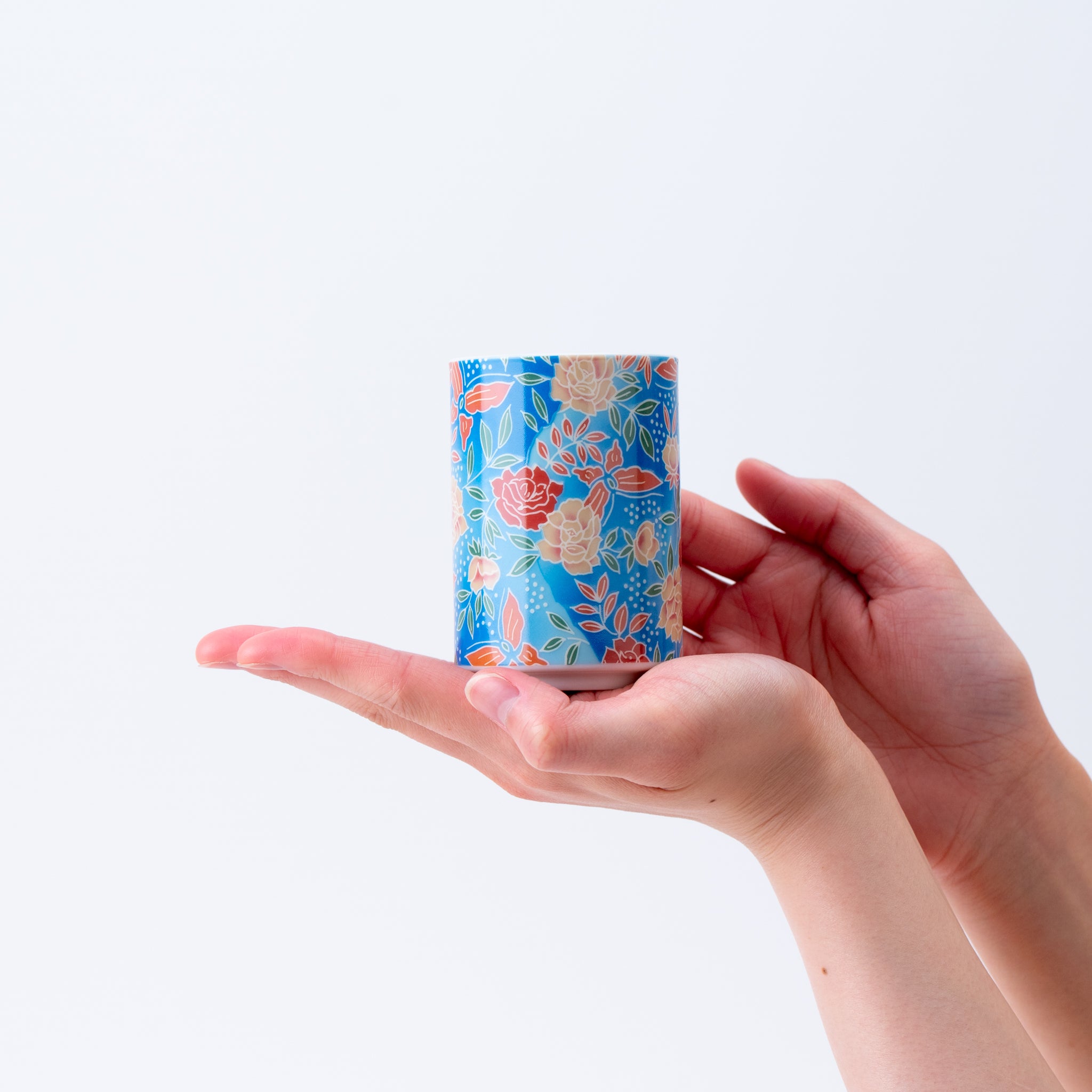 Vibrant Flowers Yunomi Teacup Set of 5