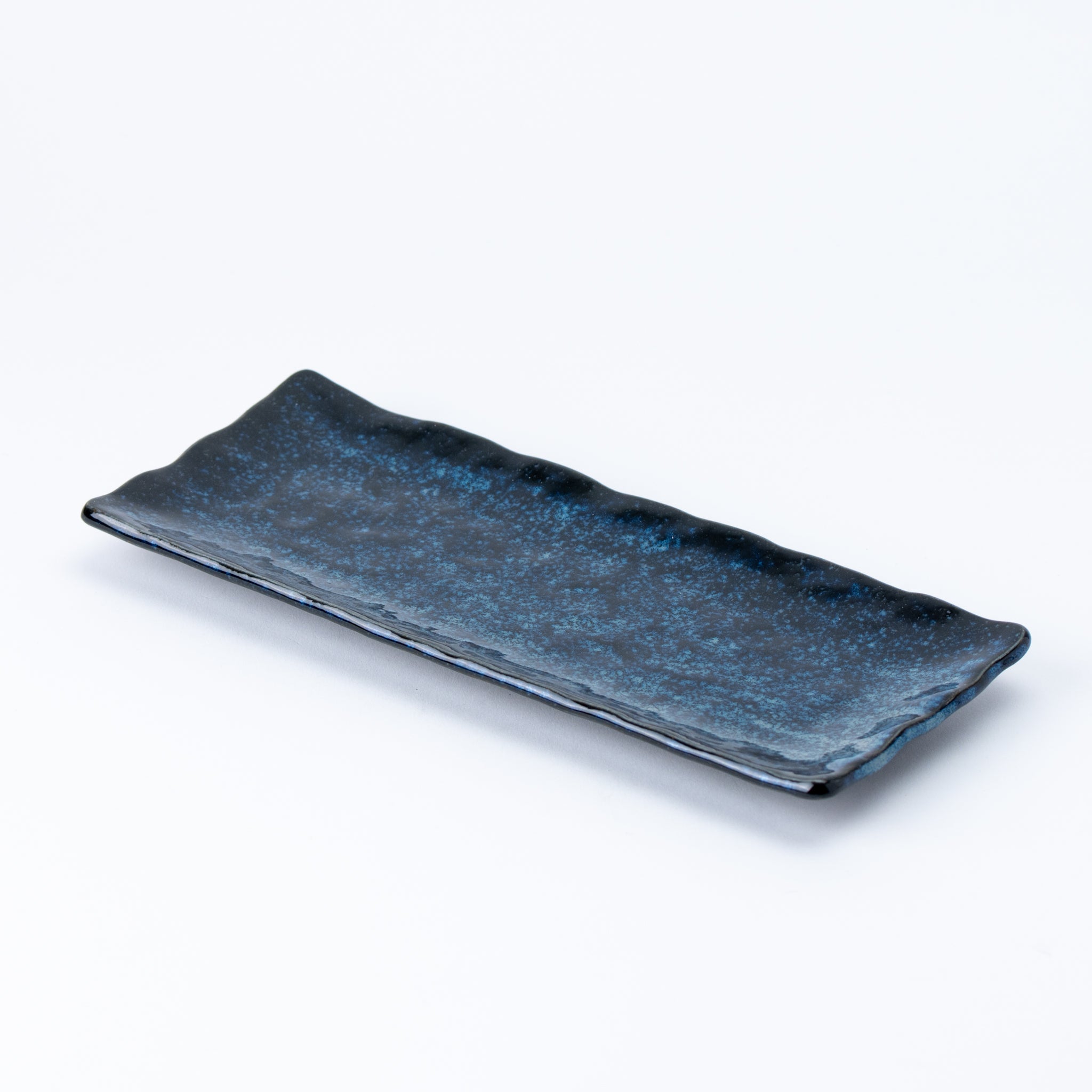 Rectangular Plate – Deep Indigo Crystals