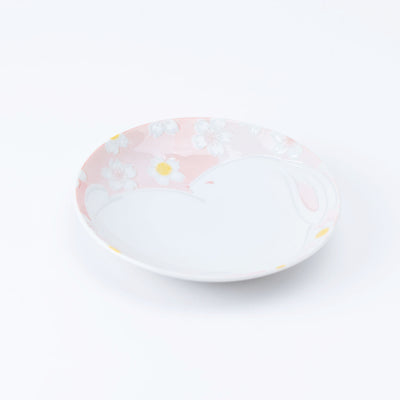 Whimsical Sakura & Rabbit Pink Small Plate