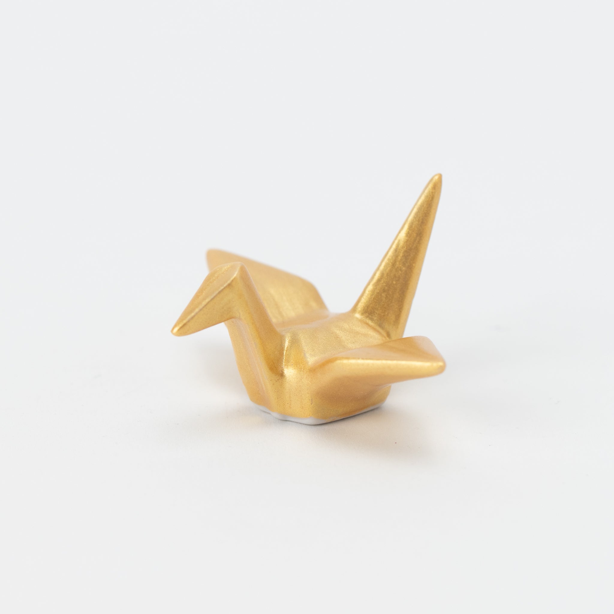 Origami Crane Gold White Chopstick Rest
