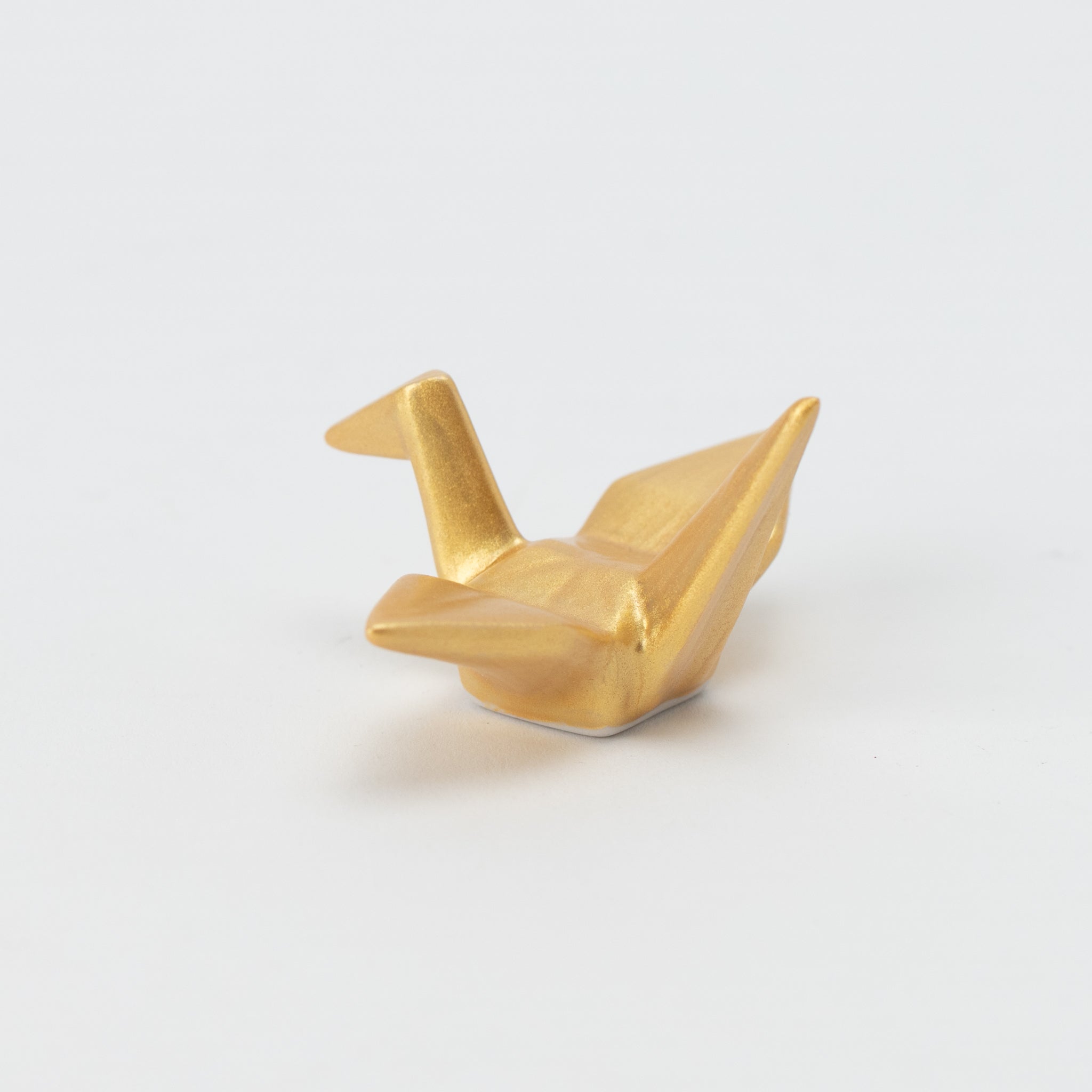 Origami Crane Gold White Chopstick Rest