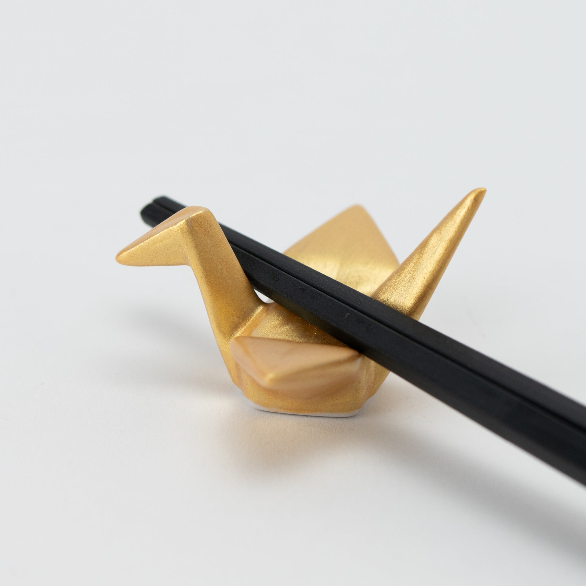 Origami Crane Gold White Chopstick Rest