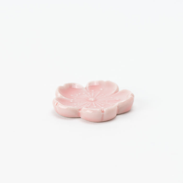 Handcrafted ceramic Sakura shaped chopstick rest.