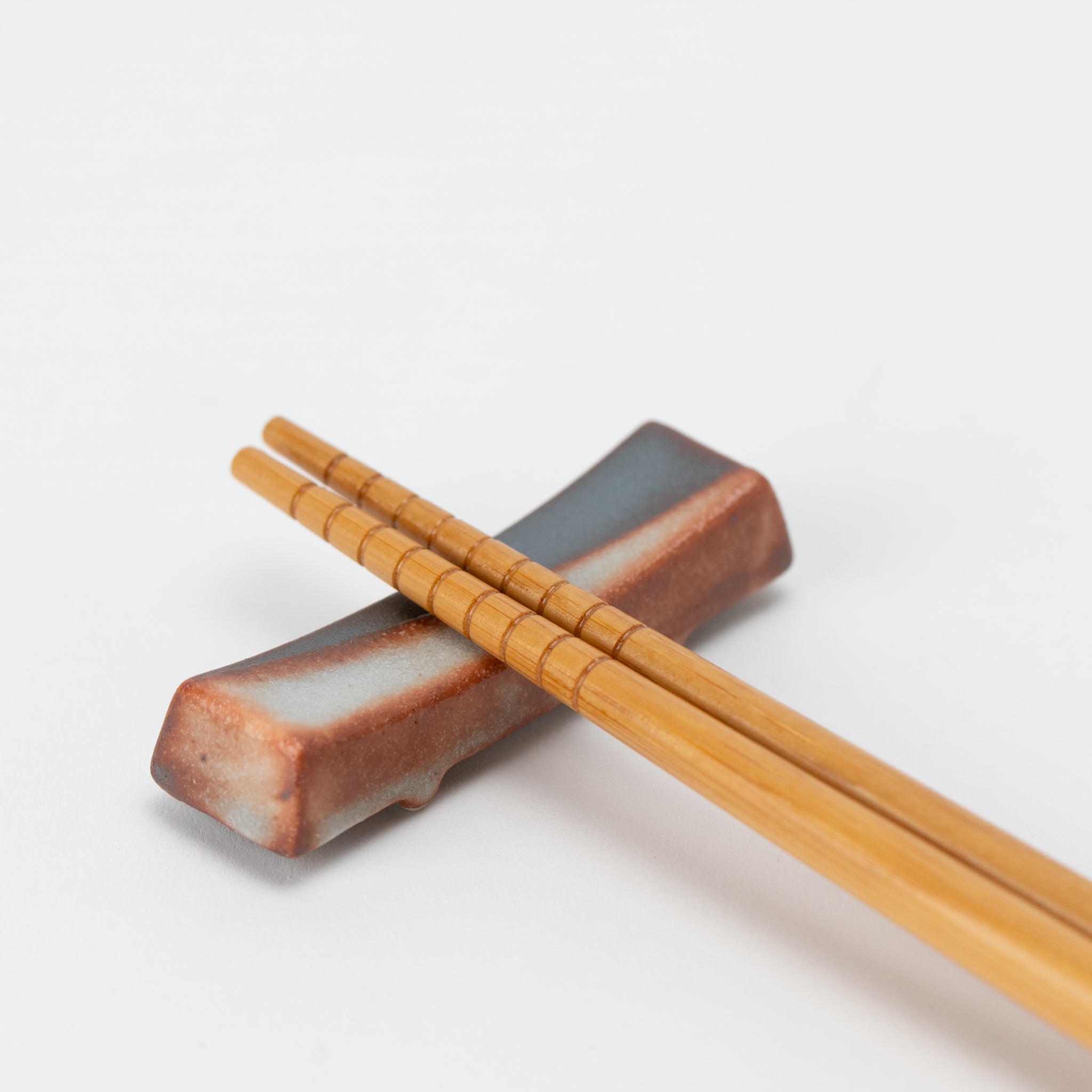 Shino Glaze Wood Chopstick Rest