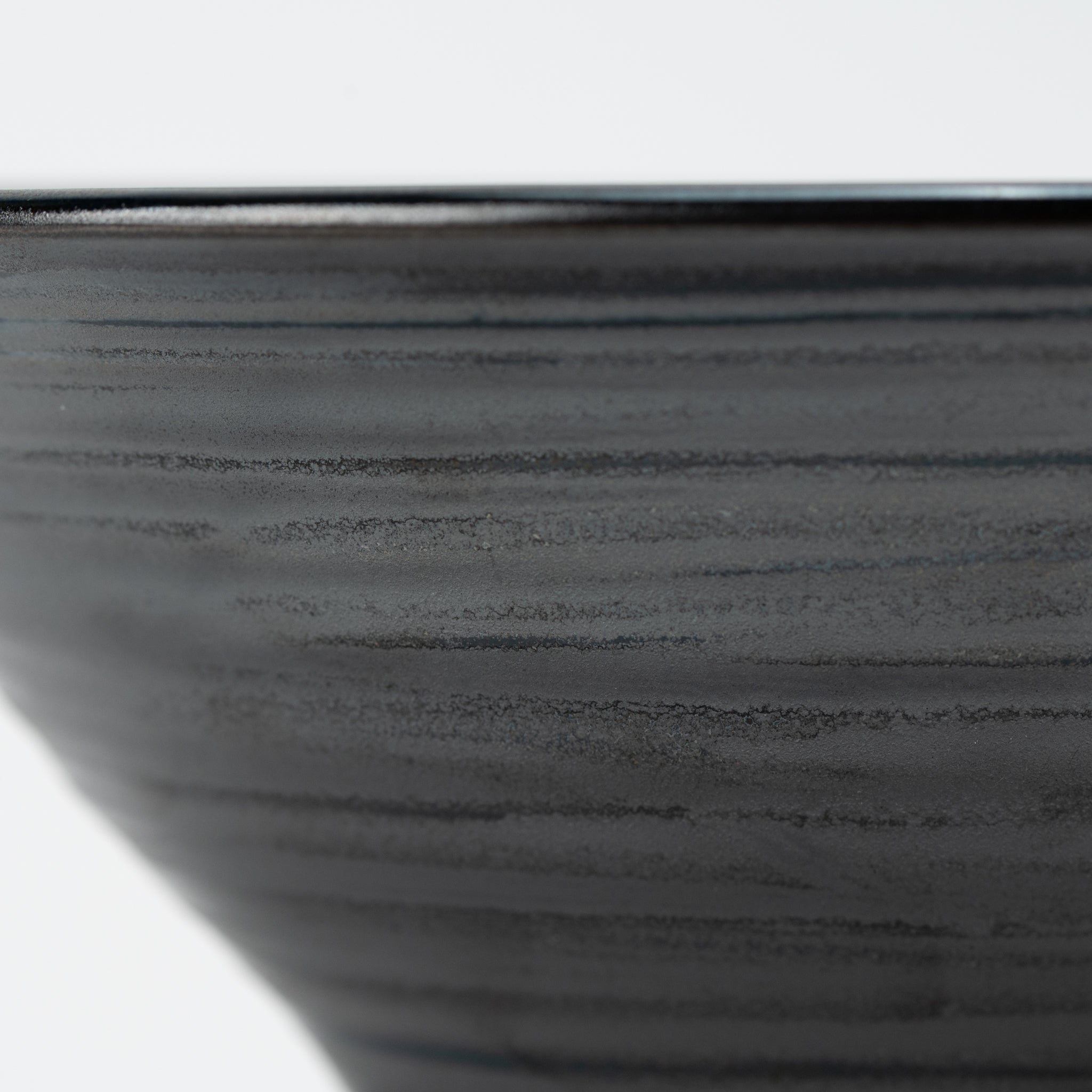 Brush-Stroke Silver Flared Donburi Bowl