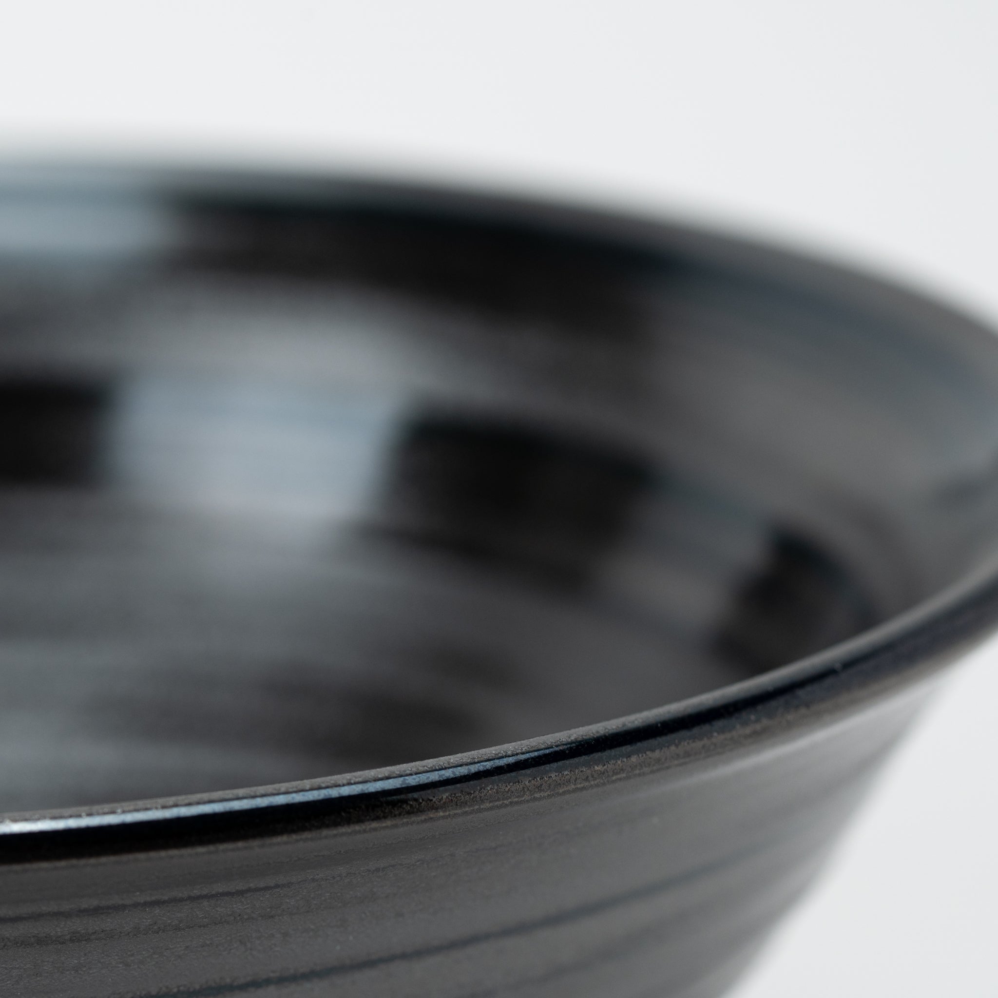 Brush-Stroke Silver Flared Donburi Bowl