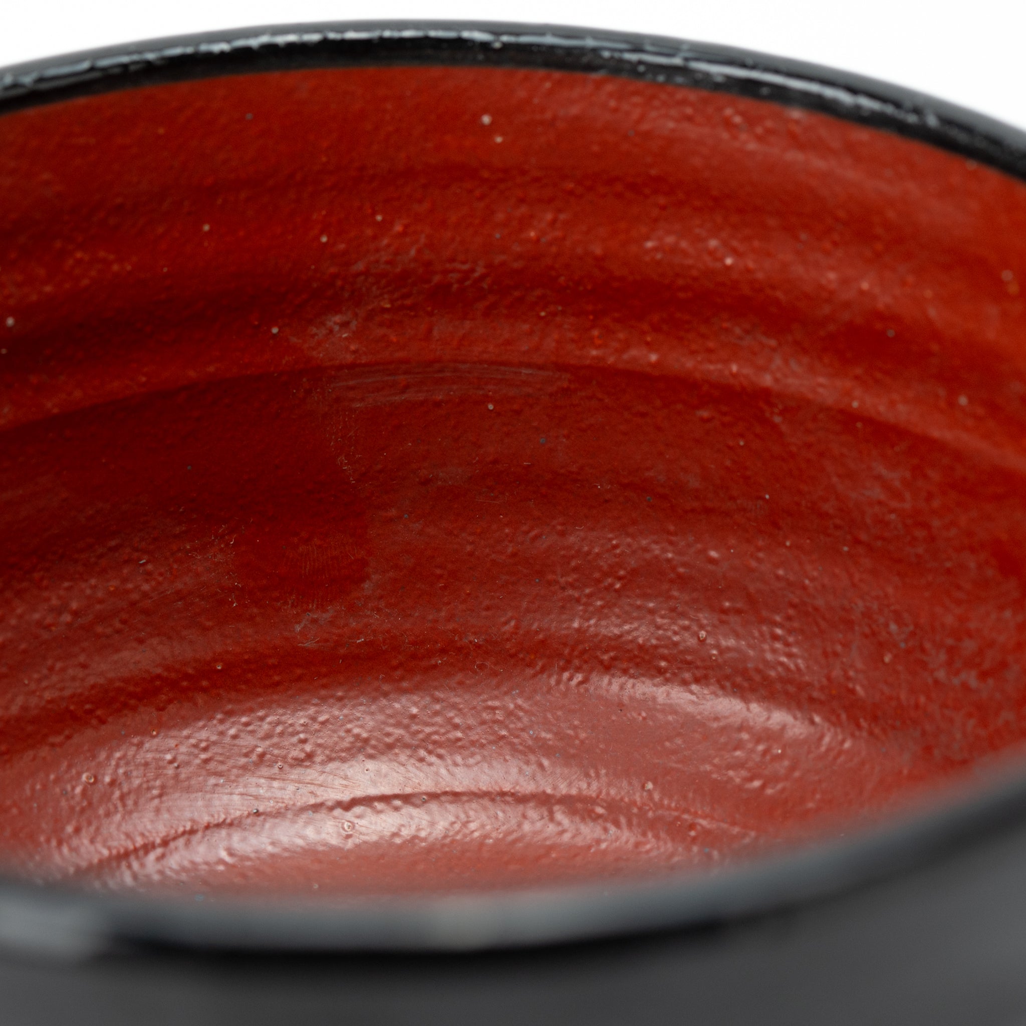 Red and Black Rounded Donburi Bowl