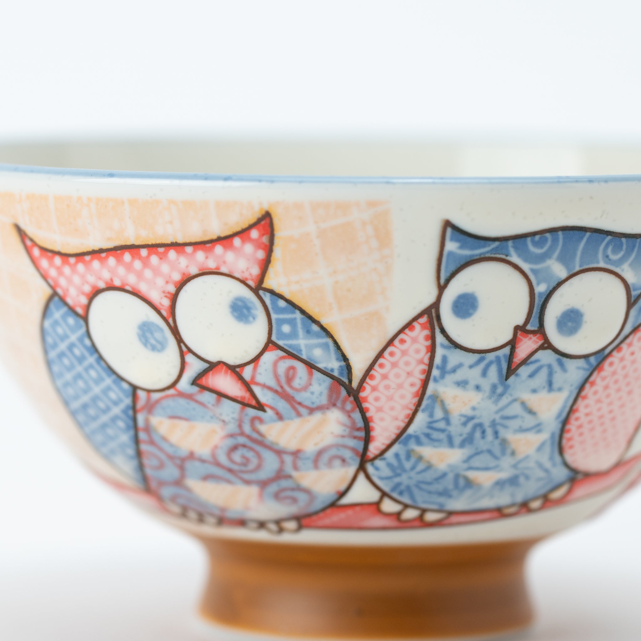 Sashiko Owl Large Rice Bowl