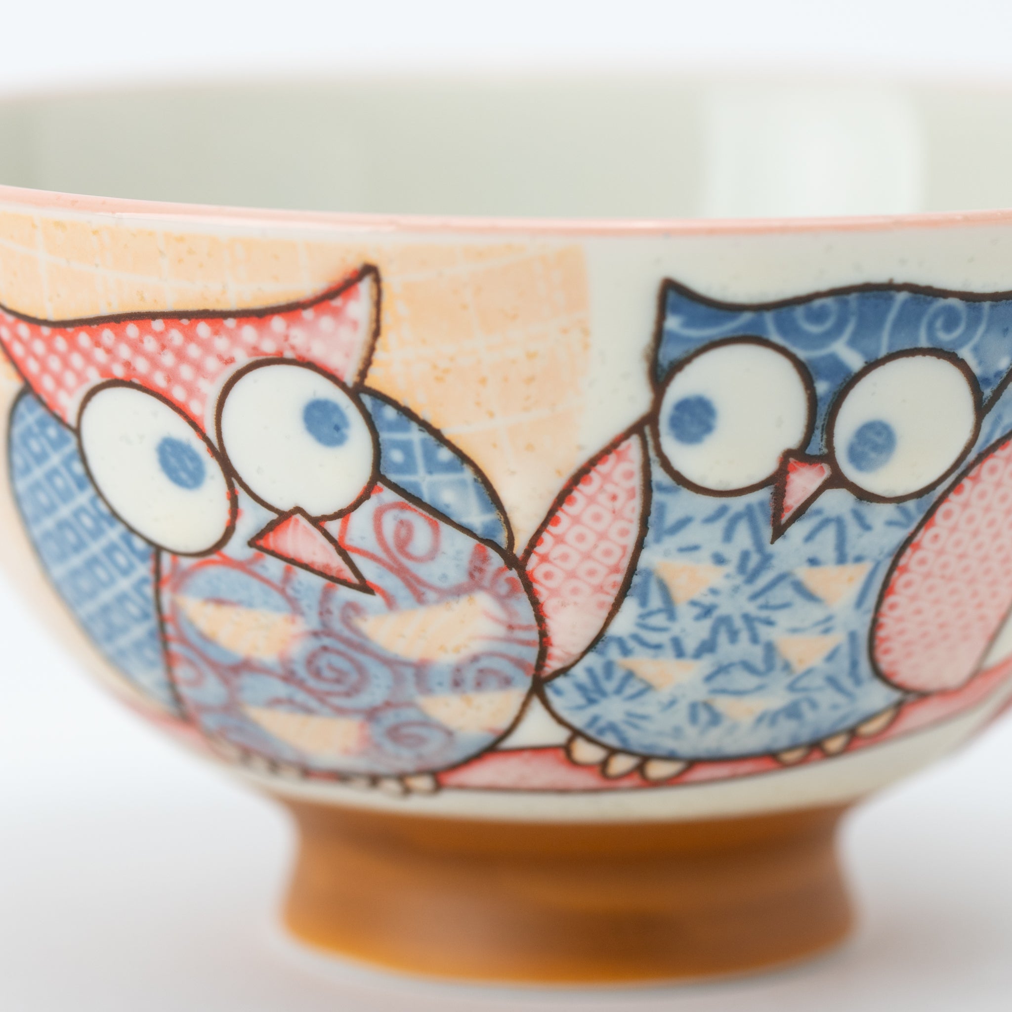 Sashiko Owl Medium Rice Bowl