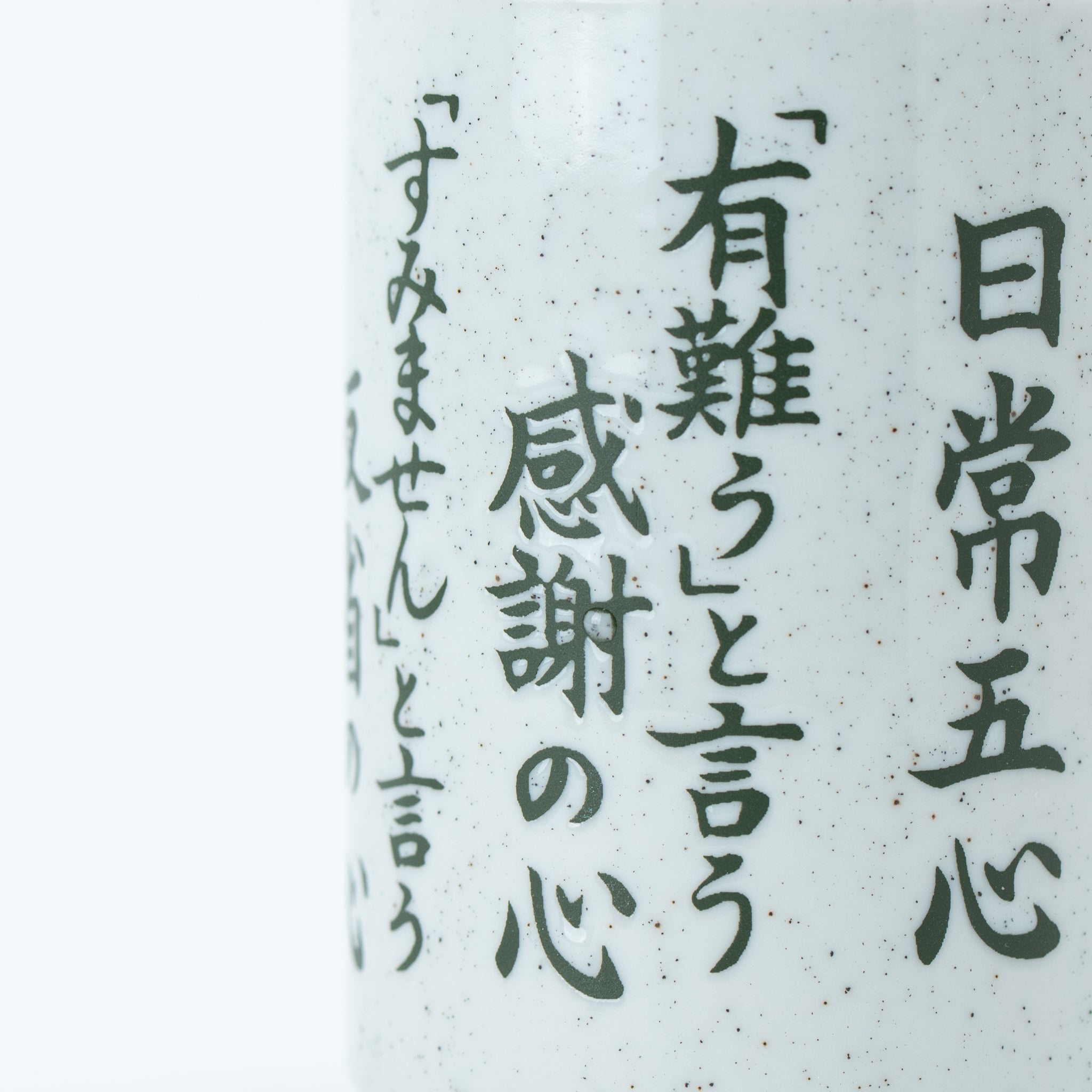 Handmade Mino Ware Yunomi Teacup - The Five Hearts (Nichijo Goshin) Design