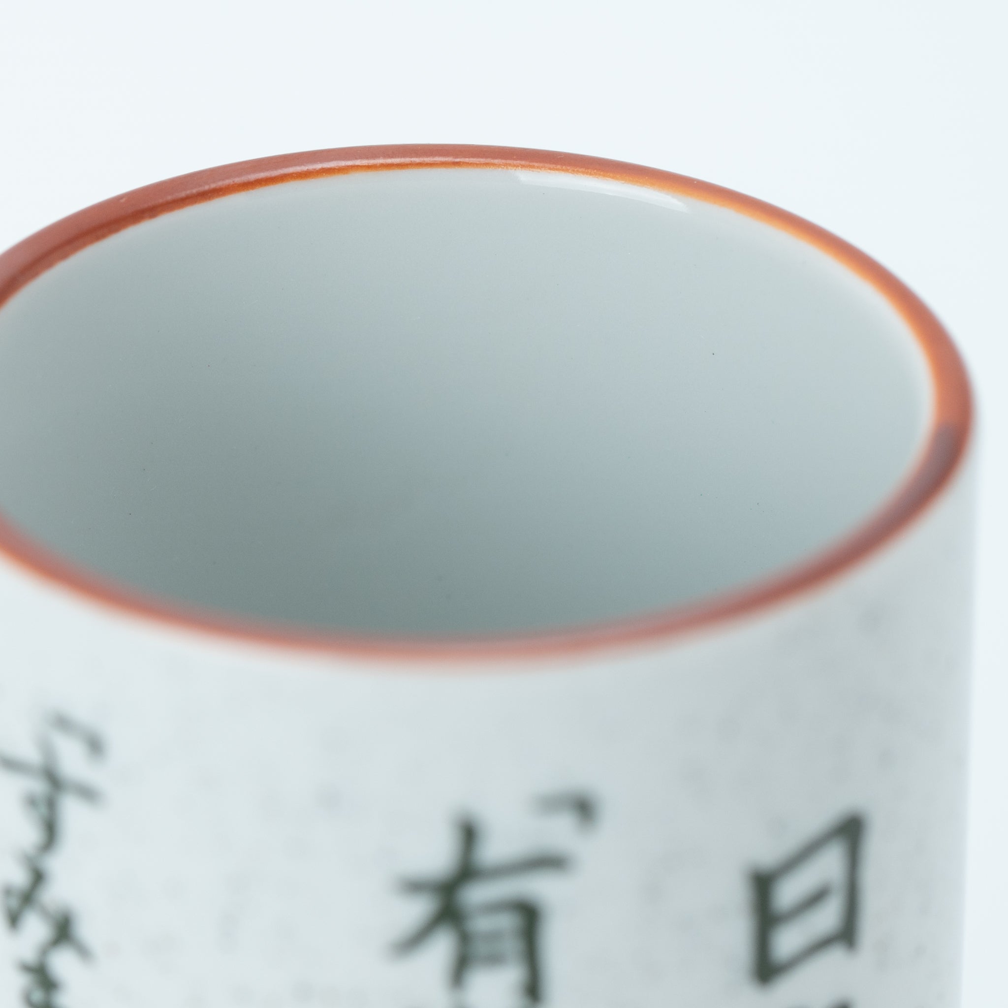 Handmade Mino Ware Yunomi Teacup - The Five Hearts (Nichijo Goshin) Design