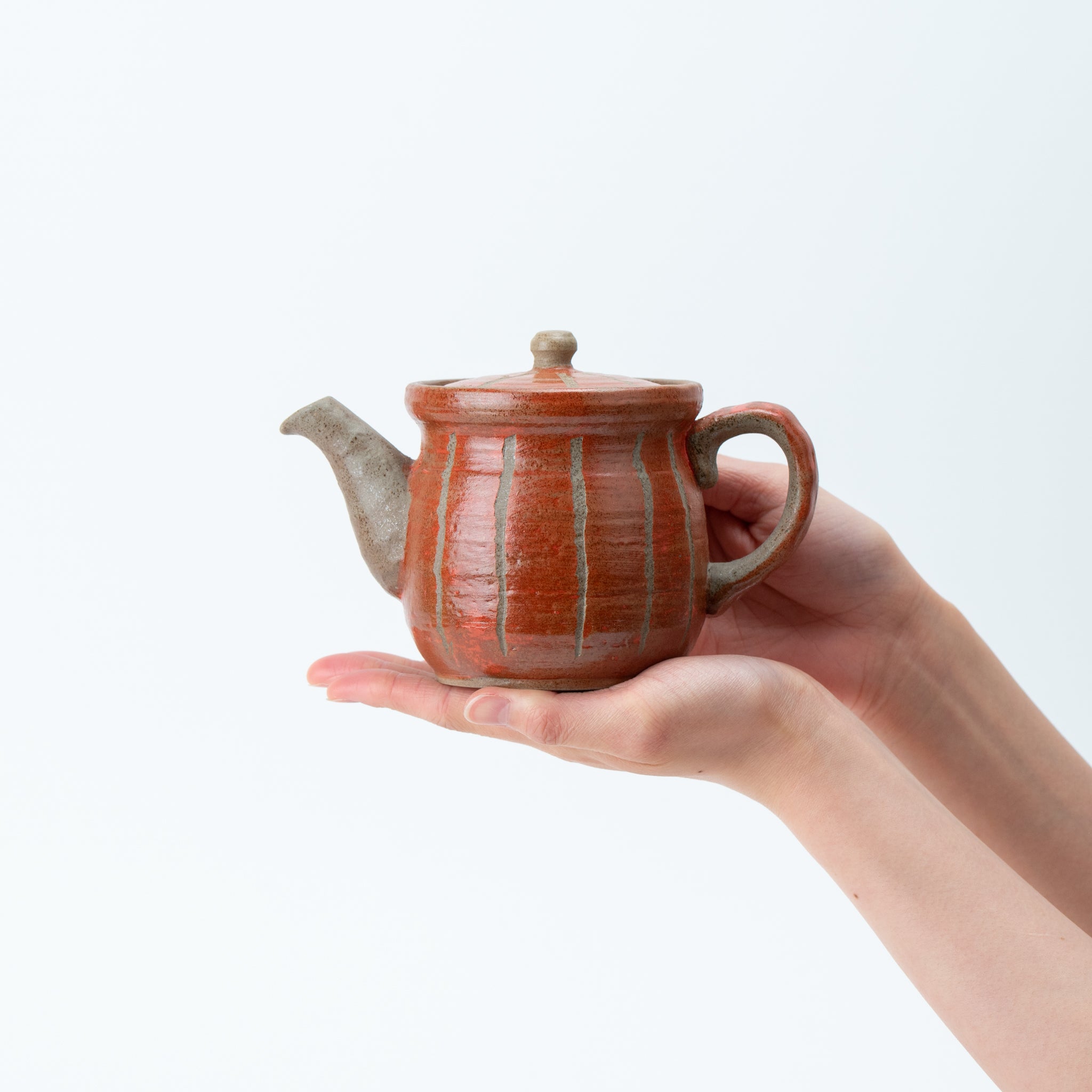 Red Tokusa Teapot (with Tea Strainer)
