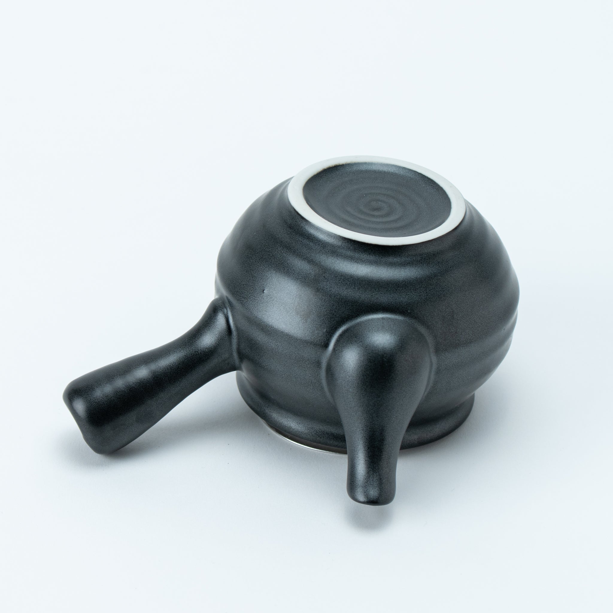 Black Rokubei Teapot (with Tea Strainer)