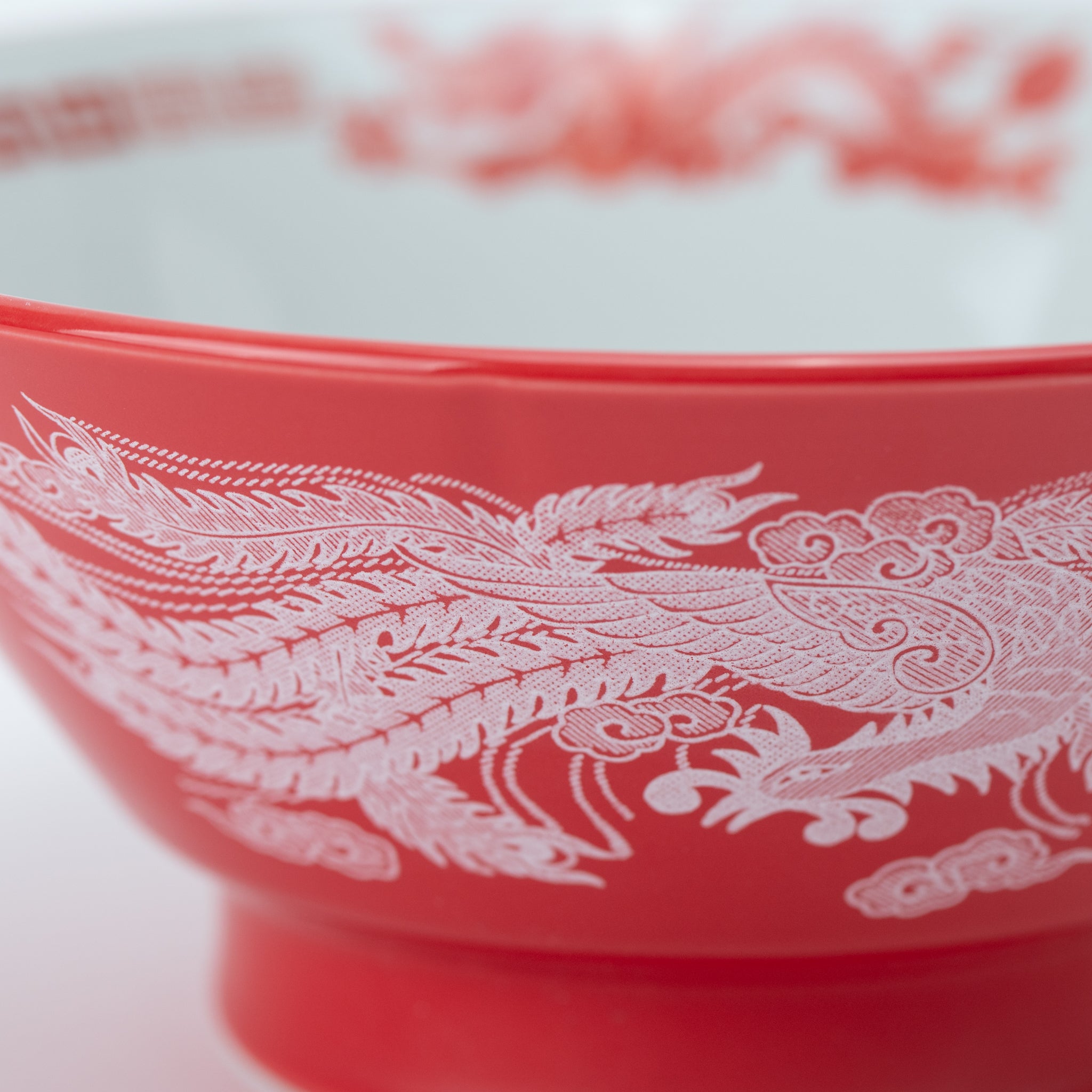 Red Dragon Straight Sided Ramen Bowl