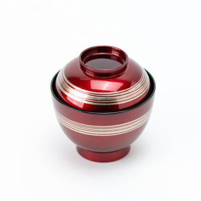 Premium Wine Red Lidded Soup Bowl