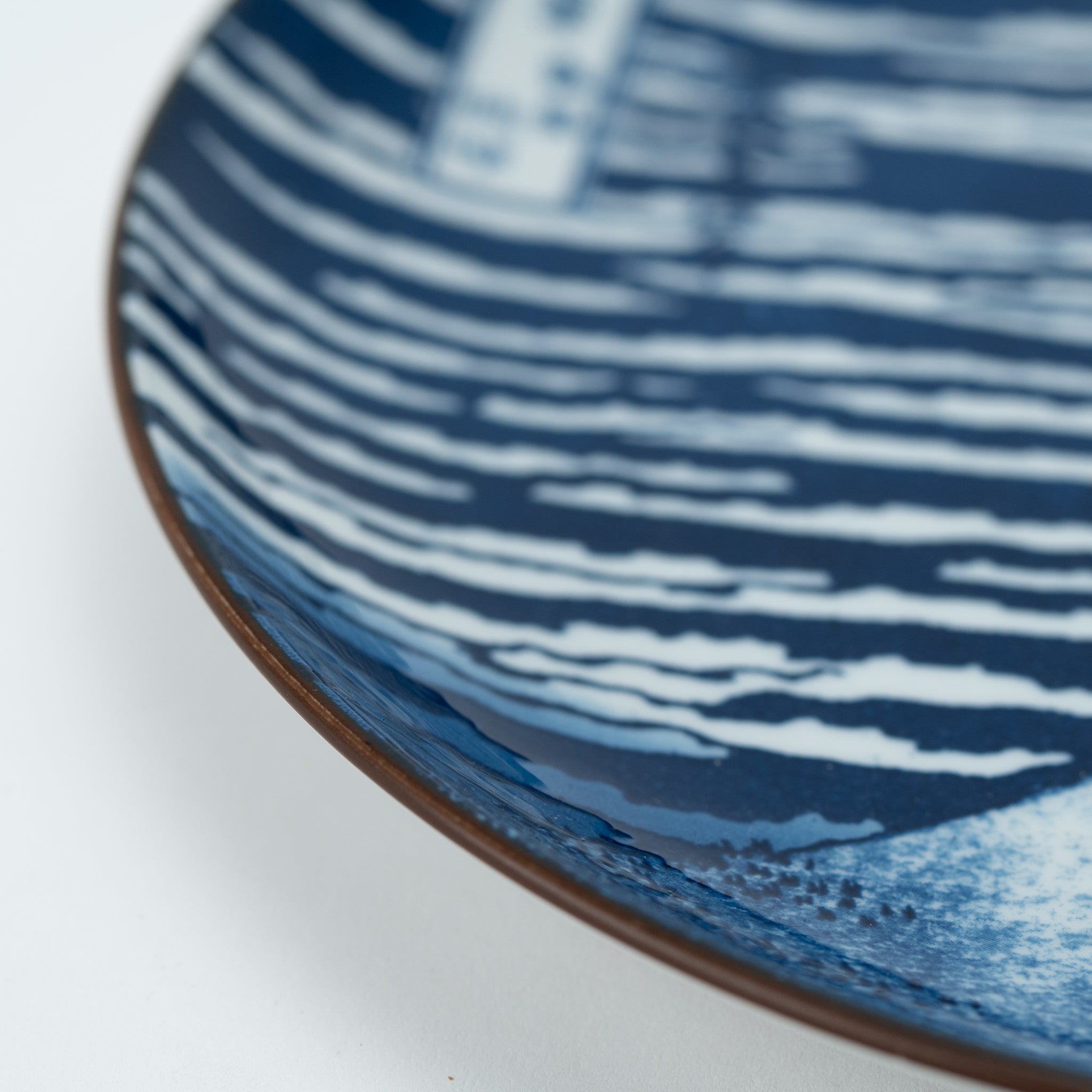 'Blue Fuji' Large Plate, Hokusai Inspired