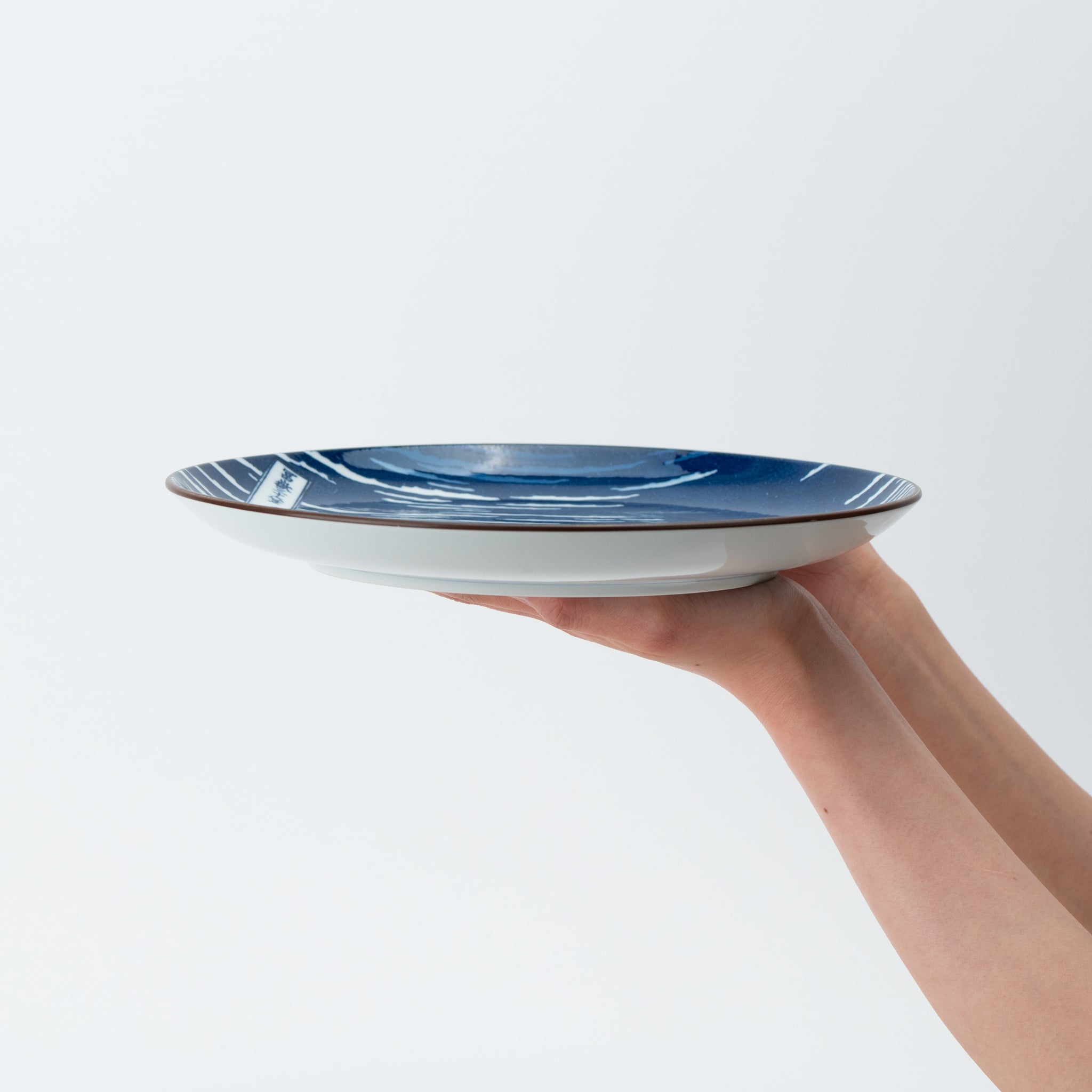 'Blue Fuji' Large Plate, Hokusai Inspired